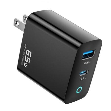 CARGADOR TOOCKI  GAN USB + TIPO C DE 65W BLACK TCTAC-LXA01