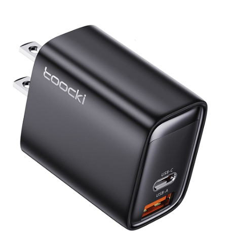 CARGADOR TOOCKI  USB TIPO C DE 33W/ BLACK/ TCT33-BLA01