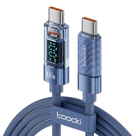 CABLE CON PANTALLA DIGITAL TIPO C A TIPO C TOOCKI 100W PD100/ TXCTT1-ZX0G