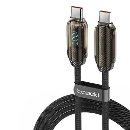CABLE CON PANTALLA DIGITAL TIPO C A TIPO C TOOCKI 100W PD100W BLACK/  TXCTT1-YX101