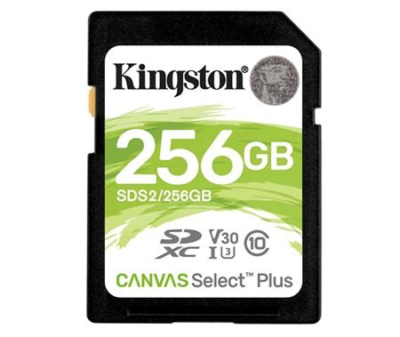 MEMORIA SD KINGSTON CANVAS 256GB SDS2/256GB V30 UHS-I U3 CLASS 10