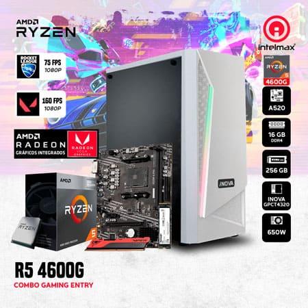 PC GAMING RYZEN 5 4600G/16GB RAM/256GB SSD/CASE ACRILICO/SIN SO