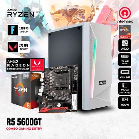 PC GAMING AMD RYZEN 5 5600GT/16GB RAM/256GB SSD/CASE ACRILICO/SIN SO