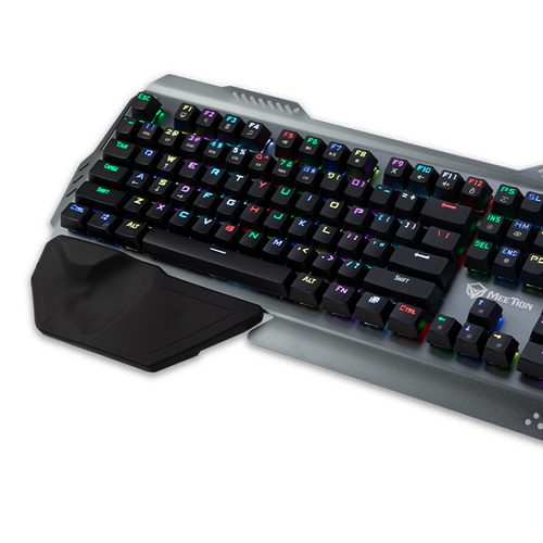 TECLADO MECANICO RGB DE METAL MEETION MK20 GRAY ANTI-GHOSTING 