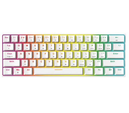 TECLADO MECANICO GAMING FANTECH MK857 MAXFIT61 RGB WHITE 