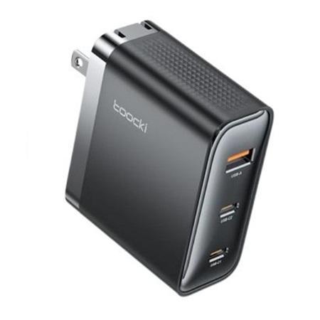 CARGADOR TOOCKI  GAN USB A + 2 TIPO C DE 100W/ TCT100-XRA02 BLACK