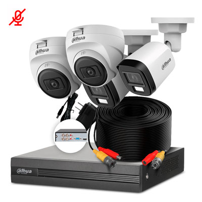 KIT DE CAMARAS DAHUA DH-XVR1B04-I FULL HD/4 CAMARAS+DVR+ACCESORIOS(NO HDD)