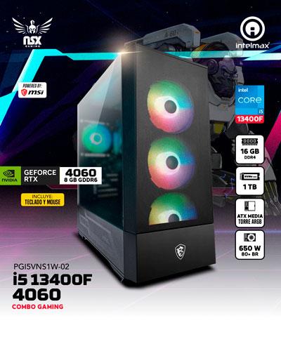 PC GAMING NSX INTEL CORE I5 13400F/ 16GB RAM/ 1TB SSD/ RTX4060/PGI5VNS1W-02
