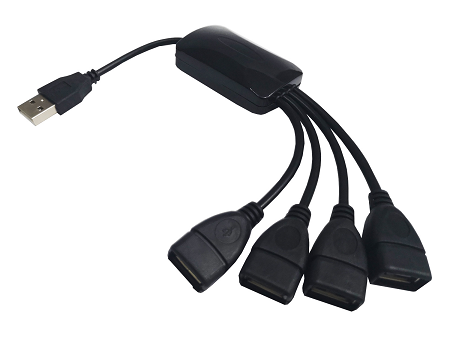 HUB USB 2.0 ETOUCH 4 PUERTOS NEGRO TIPO PULPO #161670