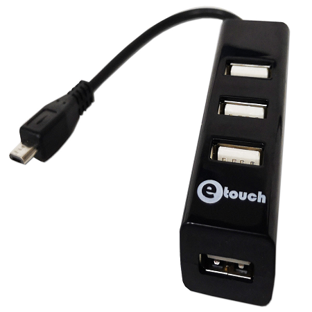 ADAPTADOR OTG MICRO USB A 4 PUERTOS USB 2.0 ETOUCH 150373