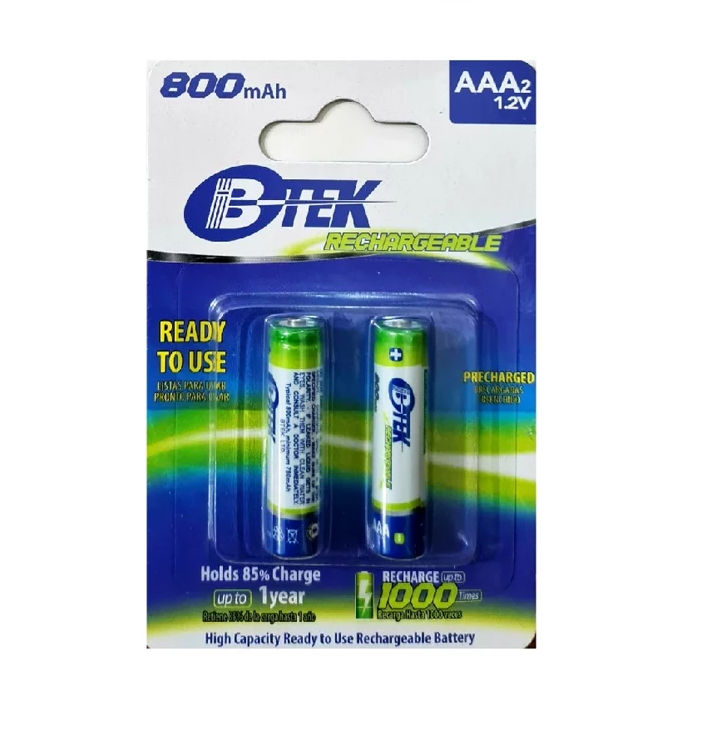 BATERIA BTEK AAA-2PK 800mAh BRC-2MH3800/ 745201/ RECARGABLE