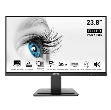 MONITOR MSI 23.8" PRO MP2412 / 100HZ/ 1920X1080/ DP-HDMI