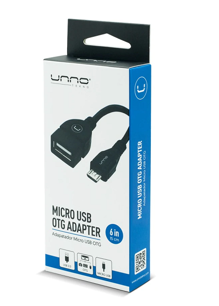 ADAPTADOR OTG MICRO USB MACHO A USB HEMBRA UNNO AD4201BK