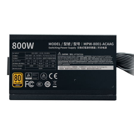 FUENTE DE PODER COOLER MASTER 800W GOLD G800 MPW-8001-ACAAG-U2