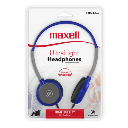 HEADSET MAXELL ULTRALIGHT HP-200 3.5MM BLUE ITEM#348407 (A011342) (AURICULAR) 